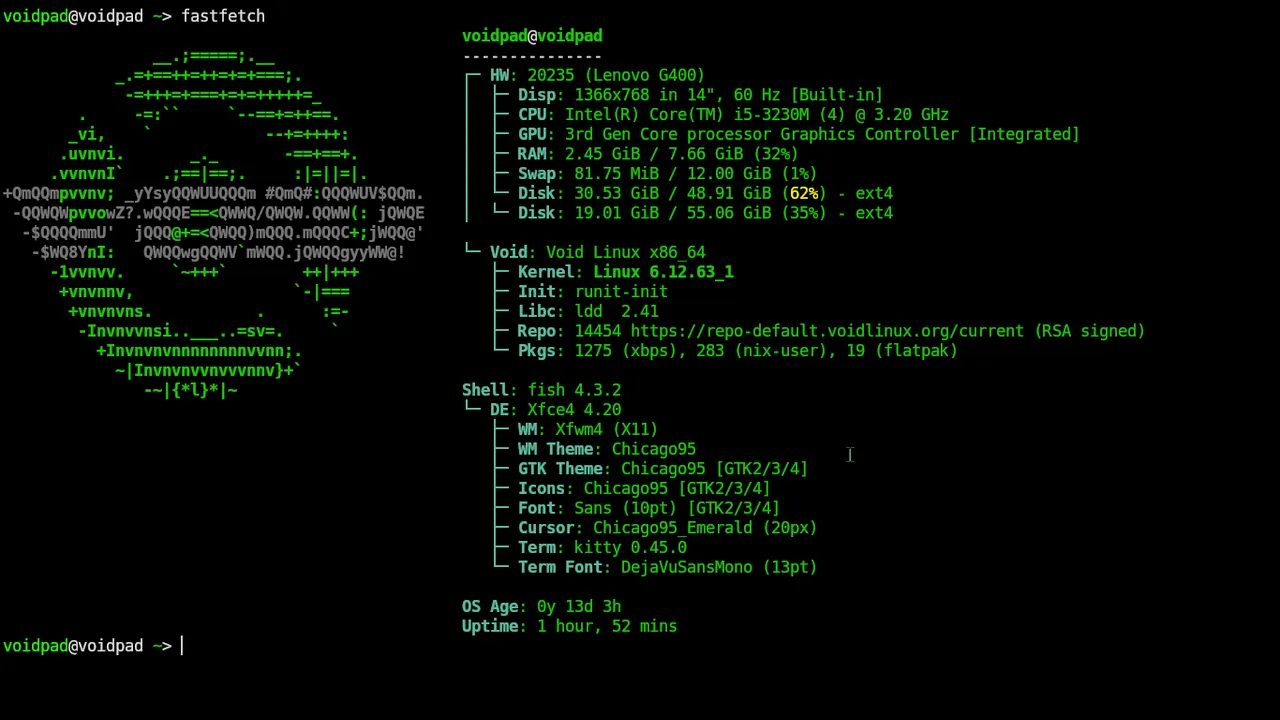 Void Linux Fastfetch System Information